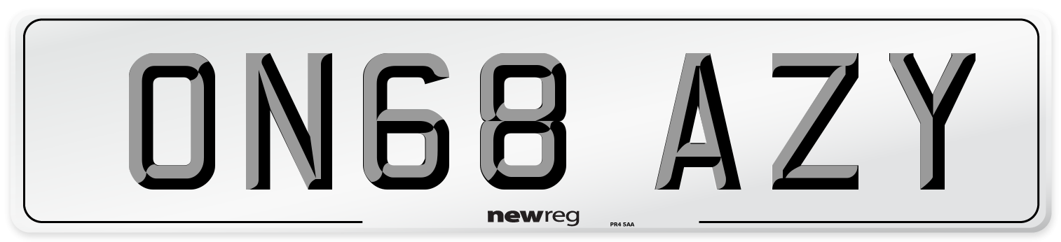 ON68 AZY Number Plate from New Reg